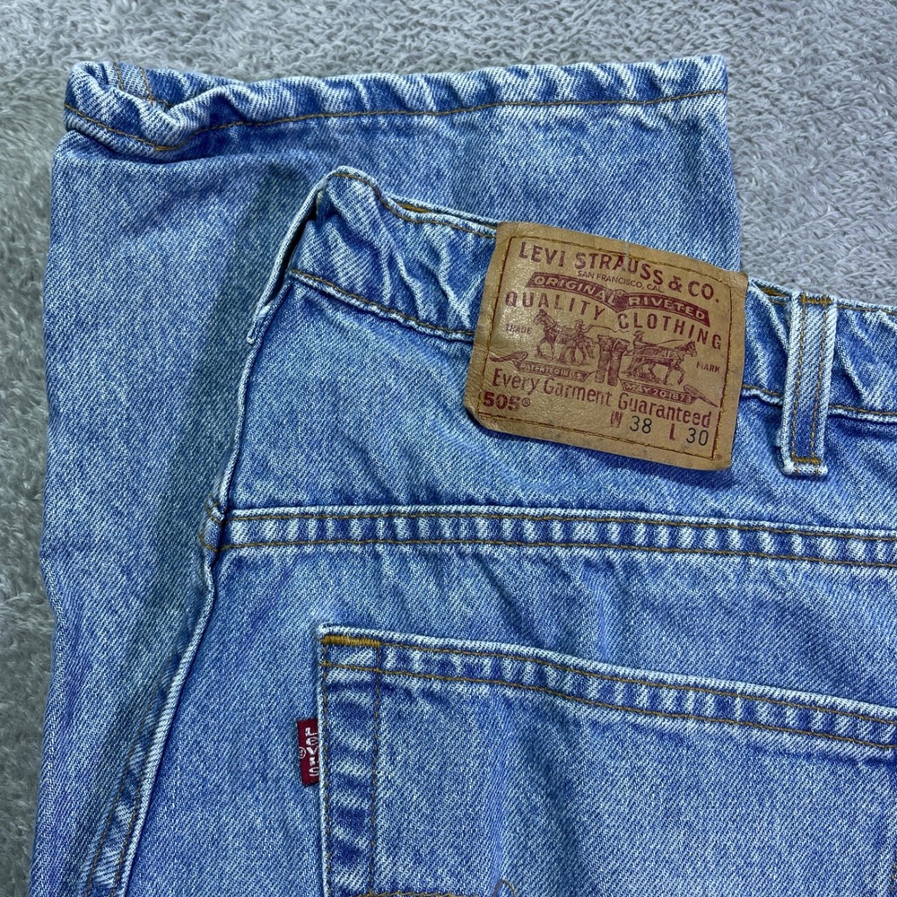 Levi's 505 Regular Fit‎ Straight Leg Light Wash Jeans Men's W38 L30 Everyday